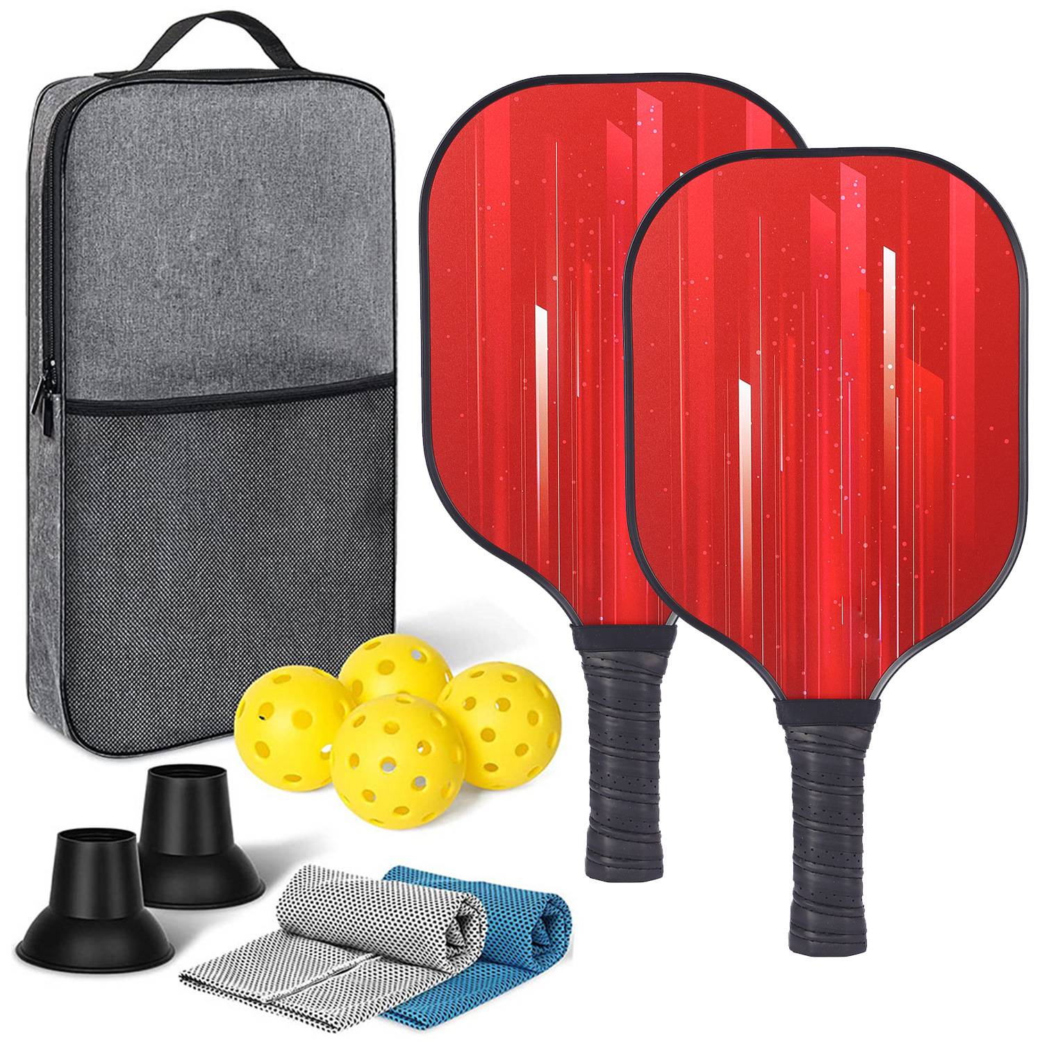 [Ultra-Light match-level carbon fiber-10] Double shot+4 balls+backpacks+two sweat towels+two pickers